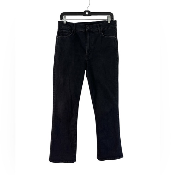 MOTHER Insider Crop Jeans Not Guilty Black | High Rise Cropped Flare 31 - Picture 5 of 17